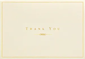 Gold and Cream Thank You Note Cards