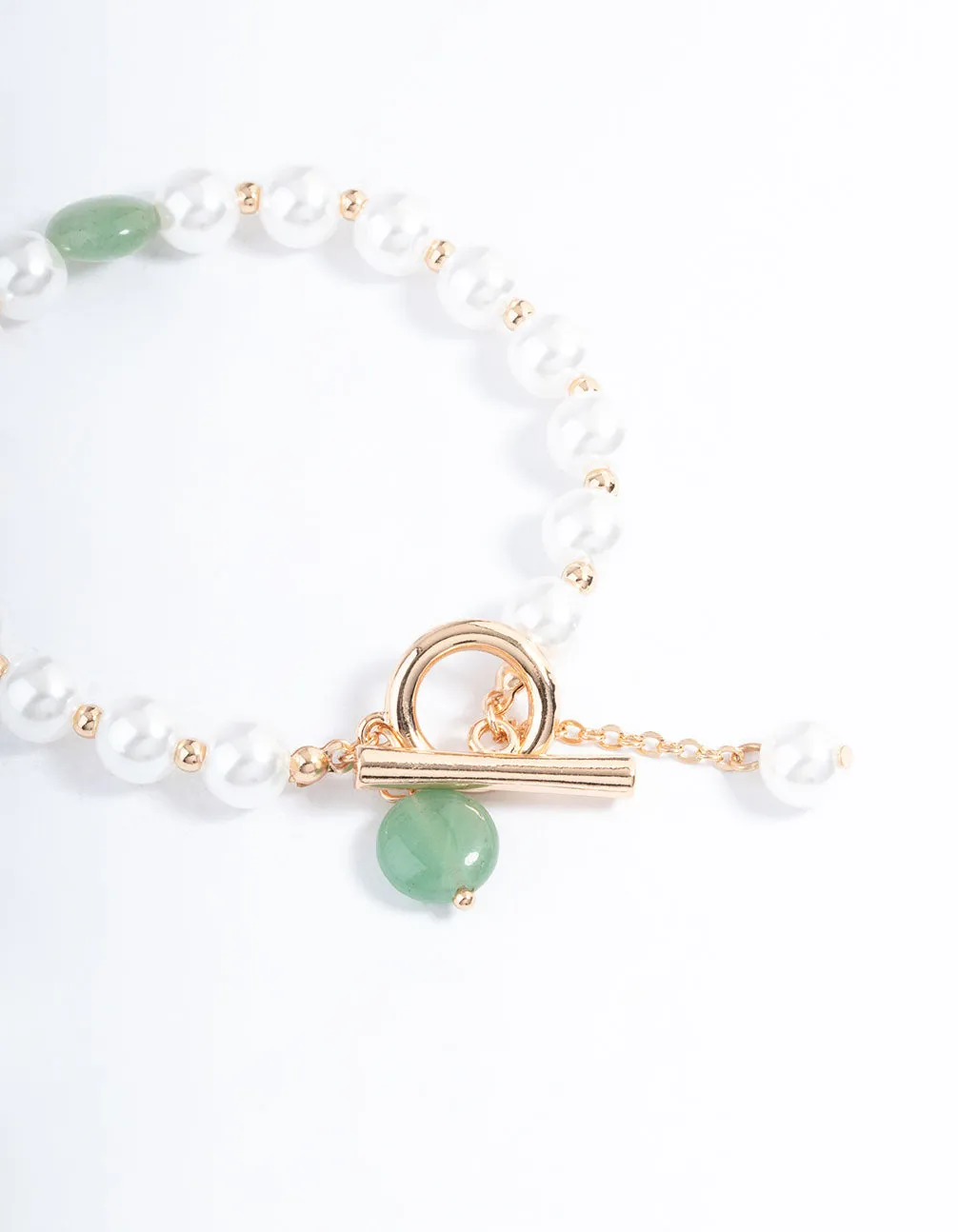 Gold Pearl & Bead T&O Bracelet