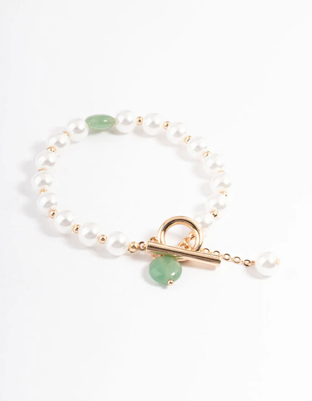 Gold Pearl & Bead T&O Bracelet