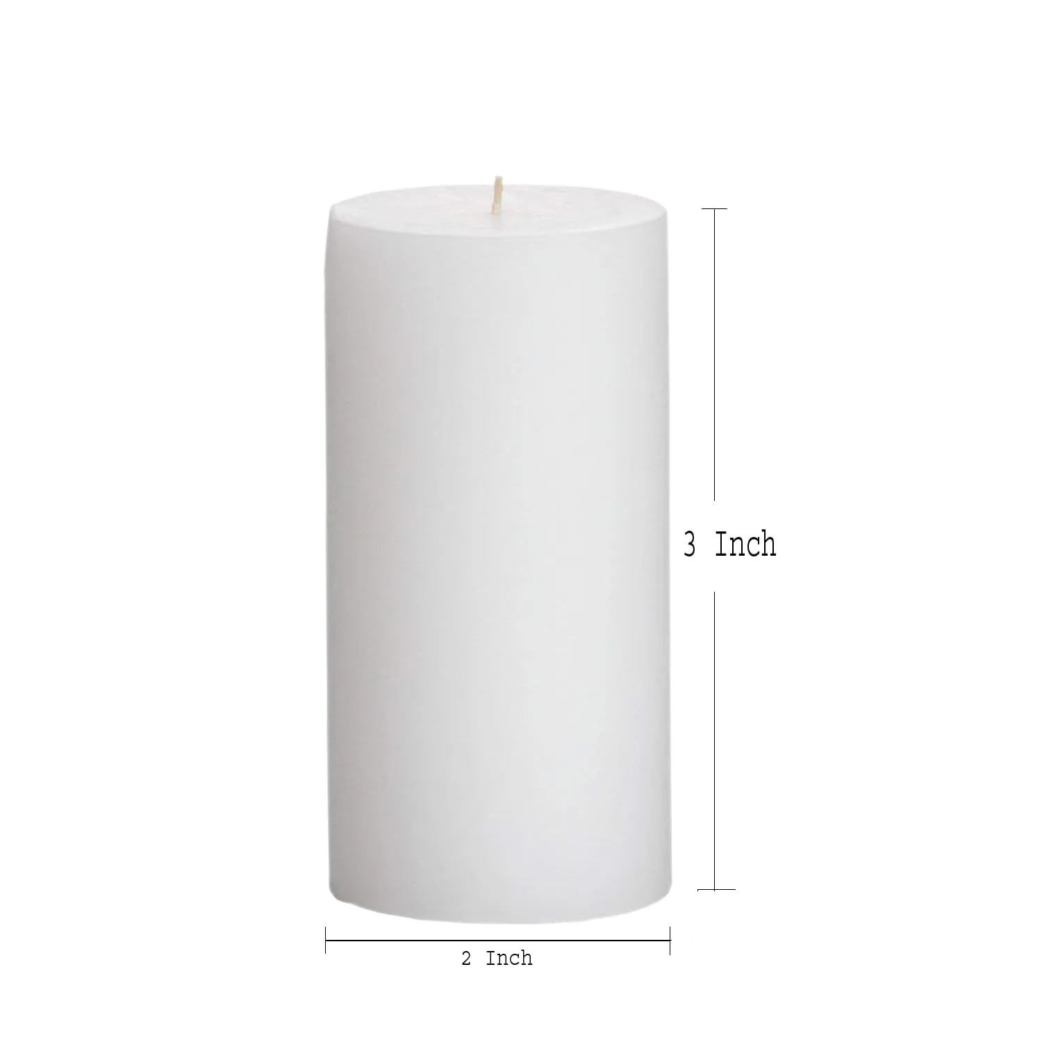 GOZZTOM Piller Candles Smoke Less for Party and Event Decoration Non-Scented White (2X3 Inch) - Pack of 4