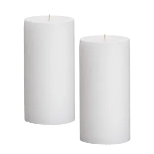 GOZZTOM Piller Candles Smoke Less for Party and Event Decoration Non-Scented White (2X4 Inch) - Pack of 2