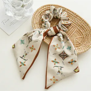 Hair Scrunchies Elastic Hair Bands Hair Scarf Ponytail Cute Colorful Leaf Design