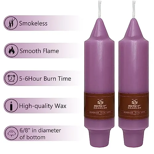 Handmade Purple Taper Candles Set of 4 - Perfect for Home Decoration, Weddings, Parties, and Gifts