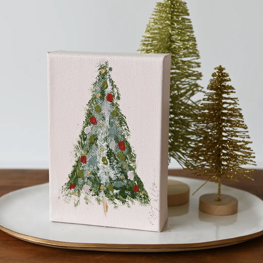 Handpainted Christmas Tree Pink