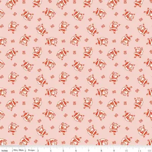 Holiday Cheer Ho Ho Santa Pink Yardage - My Mind’s Eye | Riley Blake Designs, SKU: C13615-PINK