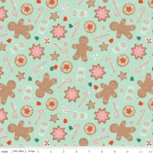 Holiday Cheer Main Mint Yardage - My Mind’s Eye | Riley Blake Designs, SKU: C13610-MINT