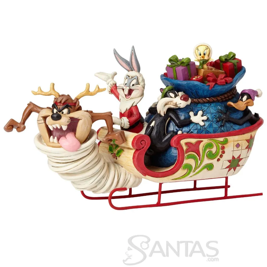 Jim Shore Looney Tunes Sleigh Ride - Festive Flight