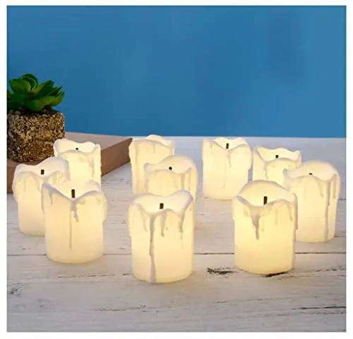 KARMBHUVI Battery Operated LED Plastic Candle Light Diwali Decoration Lights Wall Lighting Diya Decorative Lights for Home Decoration (Set of 24) Yellow