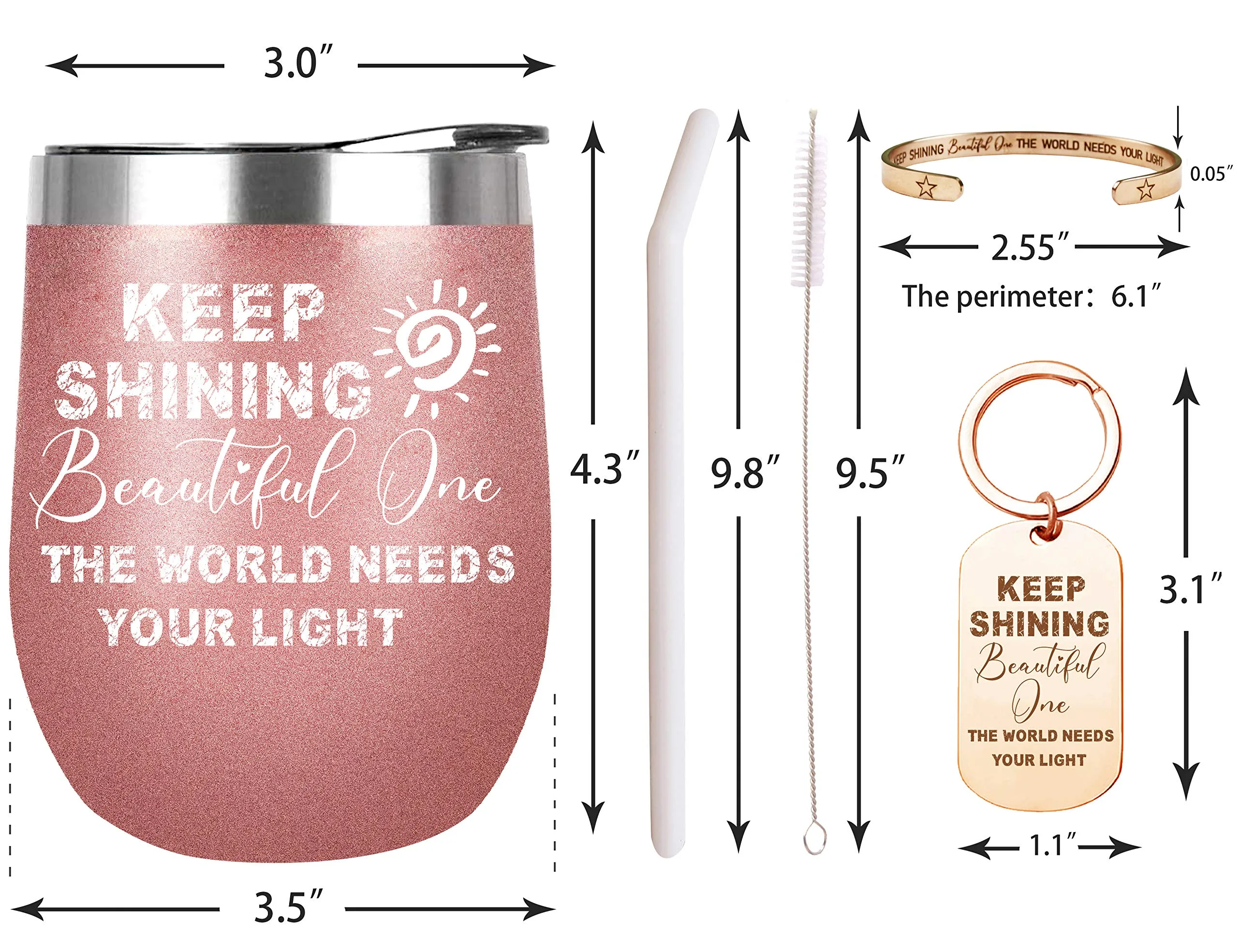 Keep Shining Beautiful One Gifts,Inspirational Gifts for Women Friends,Thoughtful Birthday