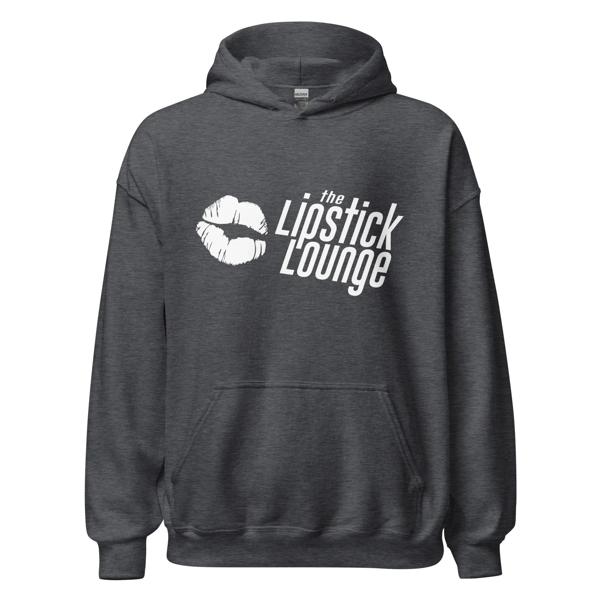 Lipstick Lounge White/Black Logo Unisex Hoodie