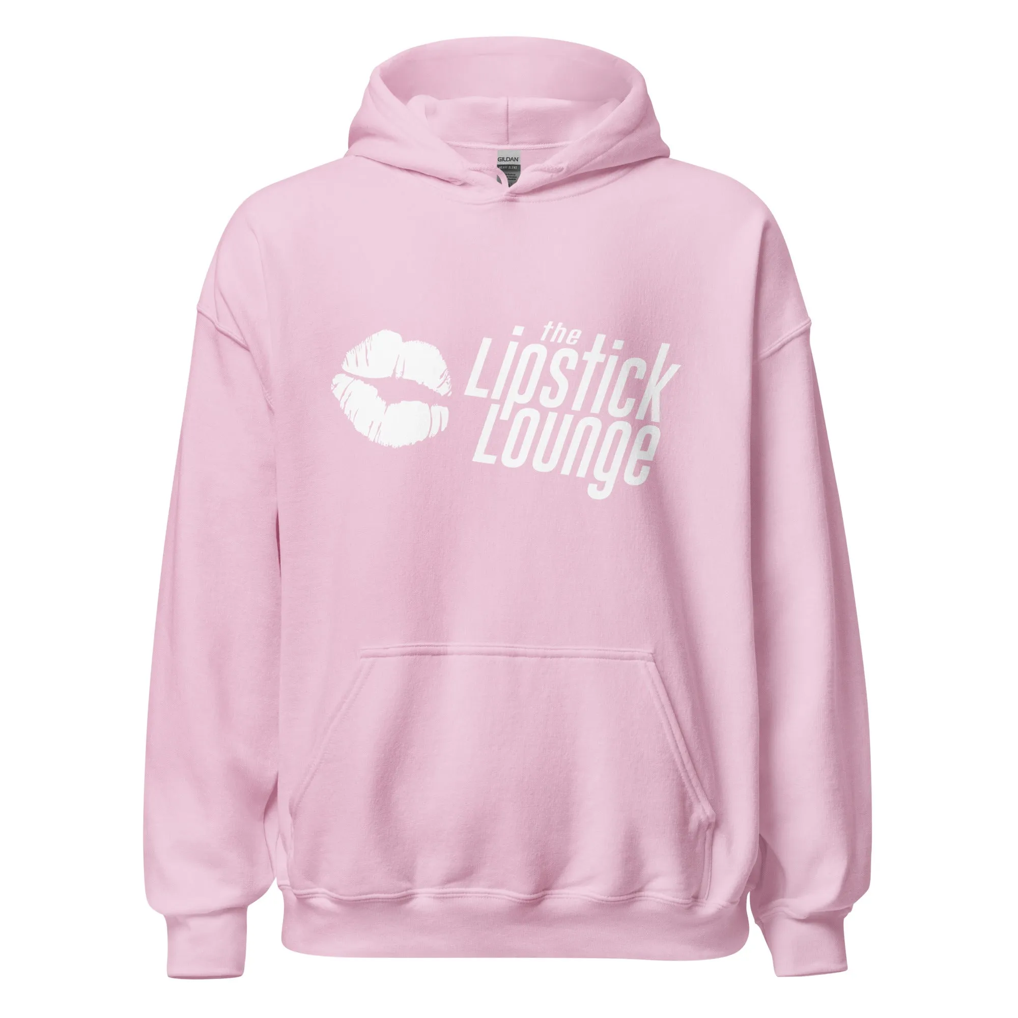 Lipstick Lounge White/Black Logo Unisex Hoodie