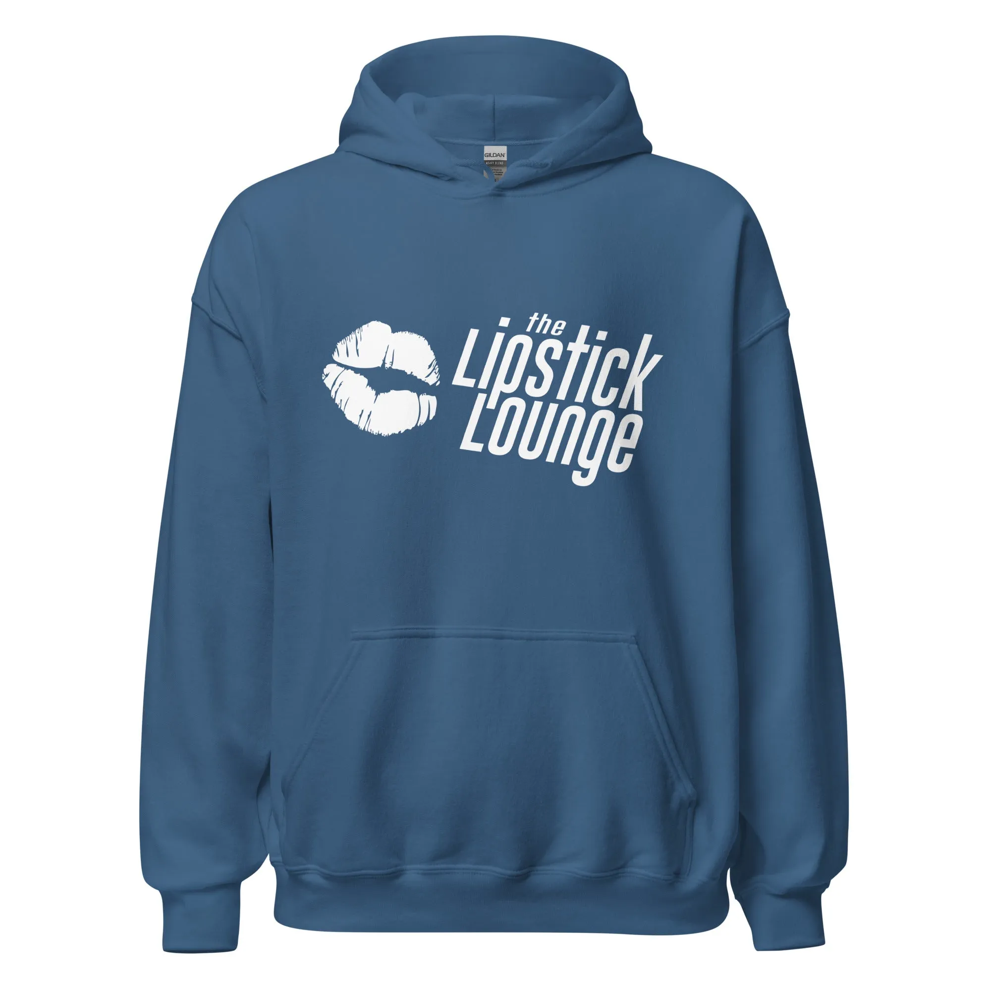 Lipstick Lounge White/Black Logo Unisex Hoodie