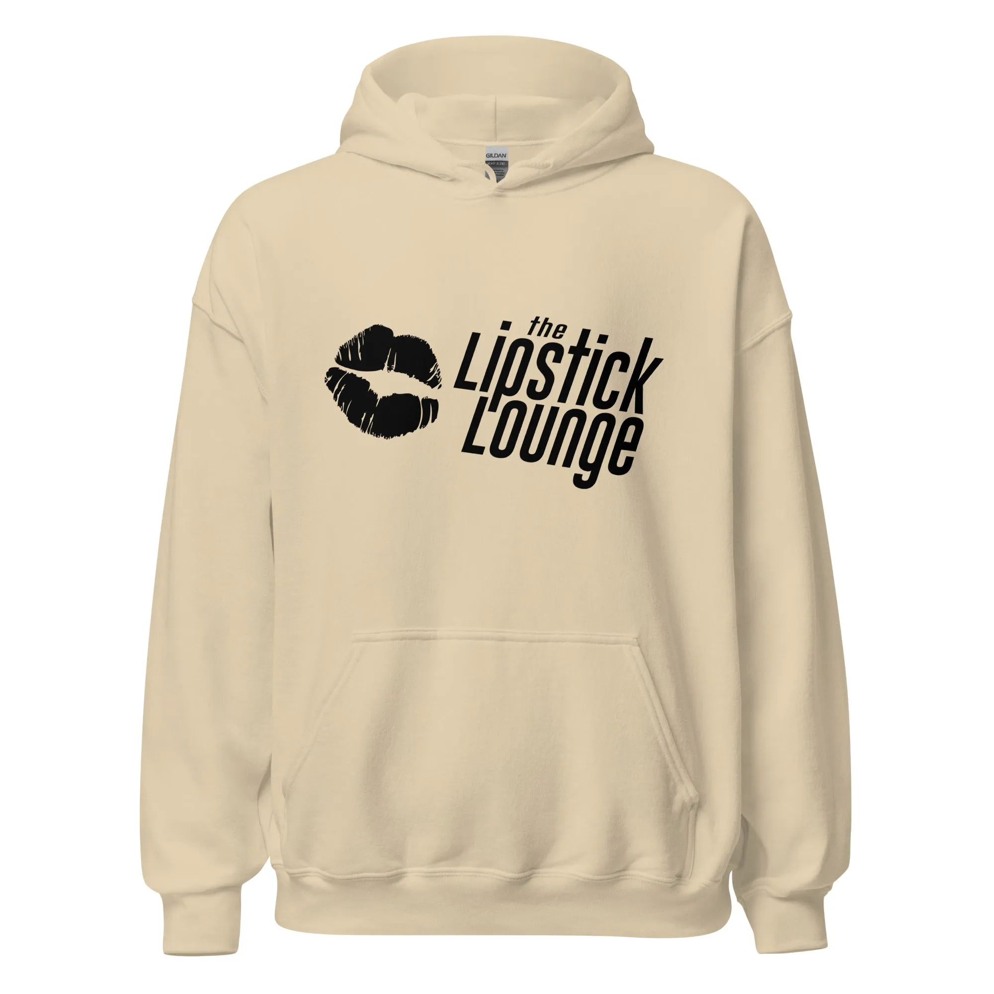 Lipstick Lounge White/Black Logo Unisex Hoodie