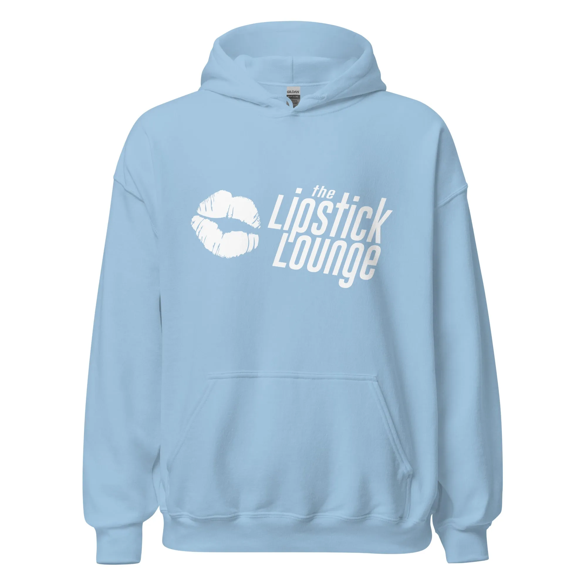 Lipstick Lounge White/Black Logo Unisex Hoodie