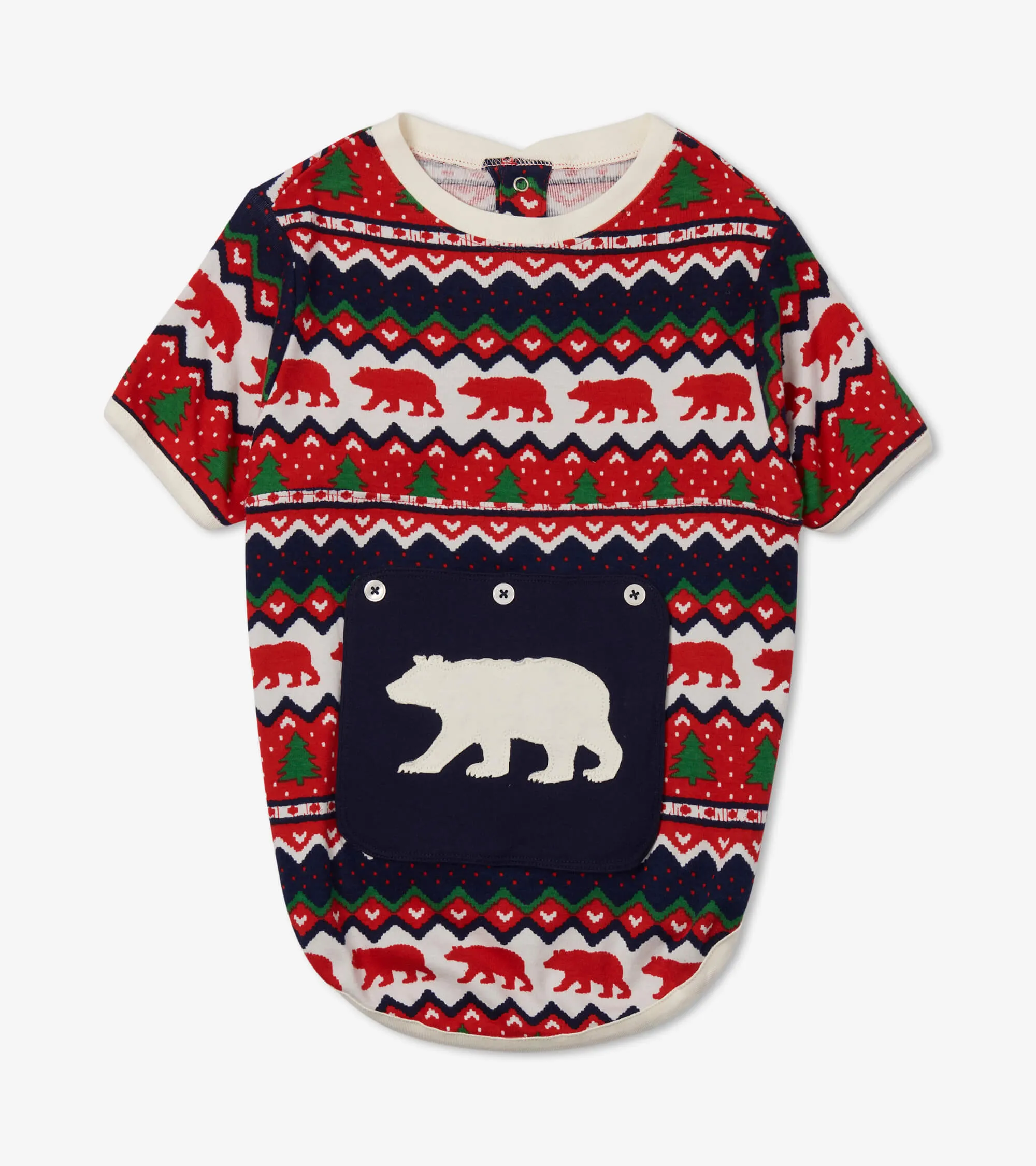 Little Blue House Fair Isle Bear Dog Union Suit