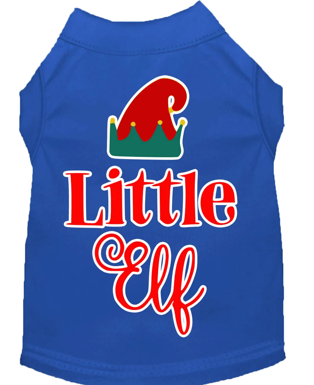 Little Elf Screen Print Dog Shirt Blue Xxl