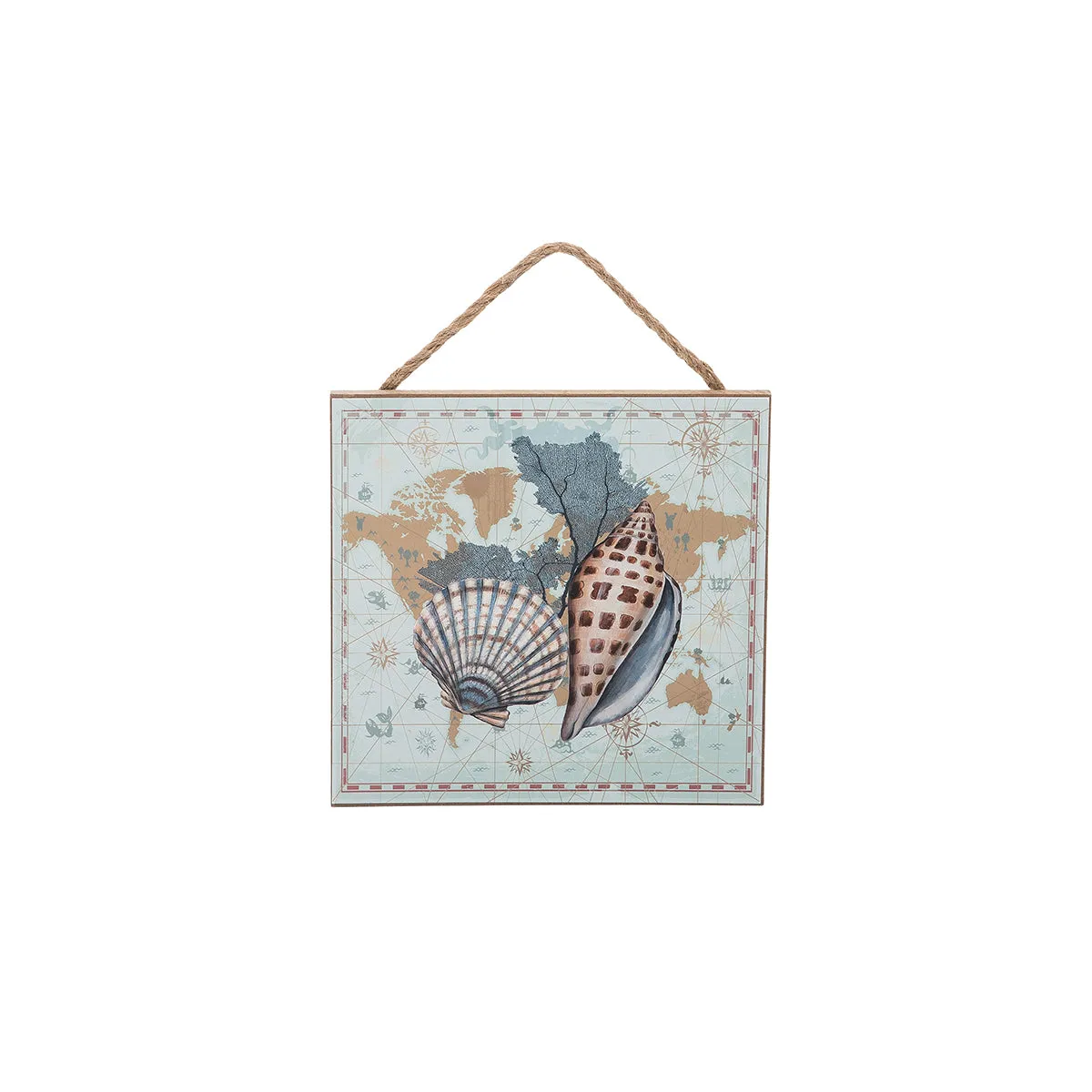 Map of Shells Mini Wall Plaque