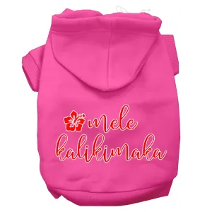 Mele Kalikimaka Screen Print Dog Hoodie Bright Pink S