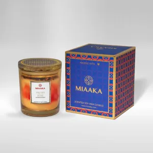 MIAAKA Gleaming Delight Glass Jar Hand Poured Scented Candle Velvet Rose Fragrance 370gm