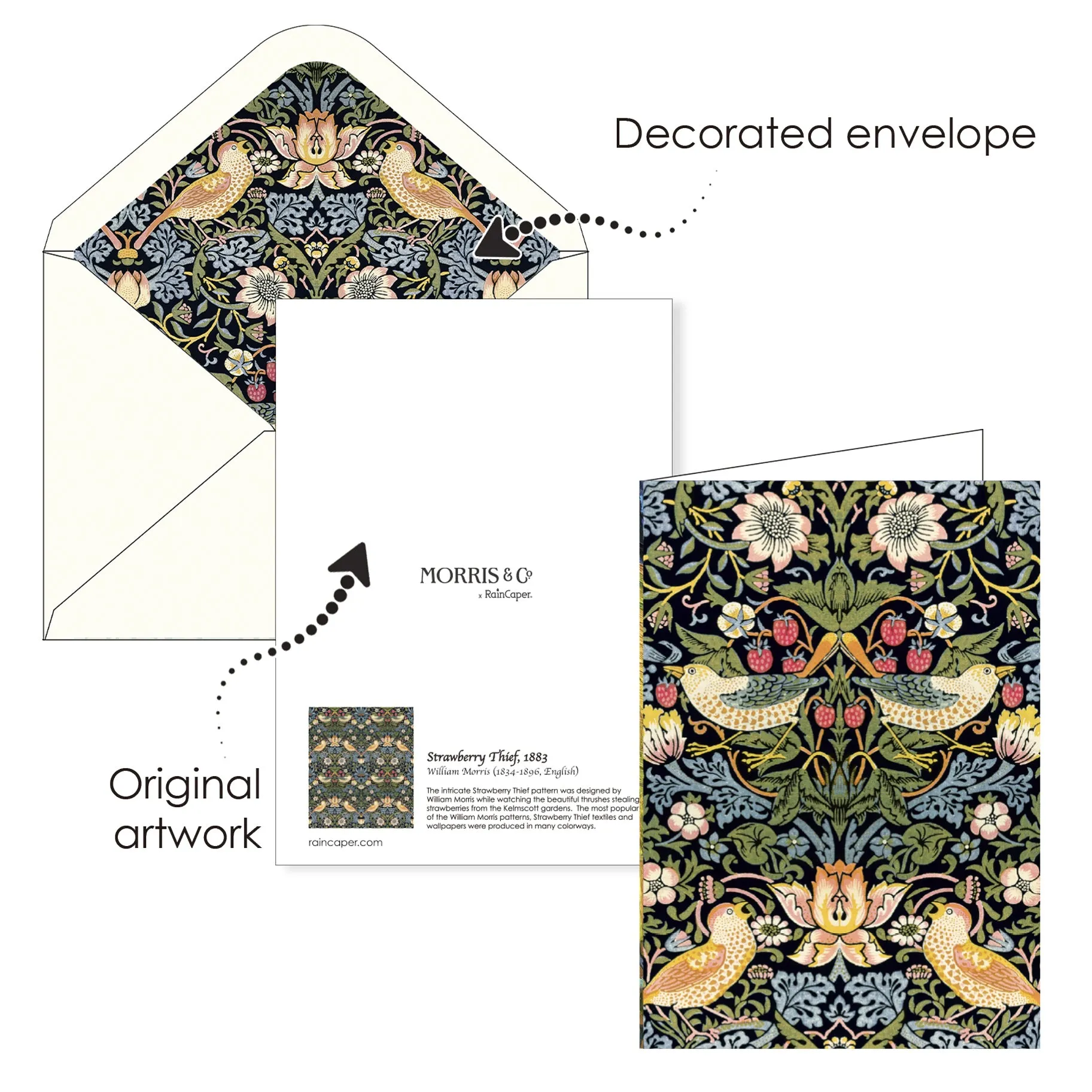 Note Cards - William Morris Favorites - Box of 16 Cards & Envelopes