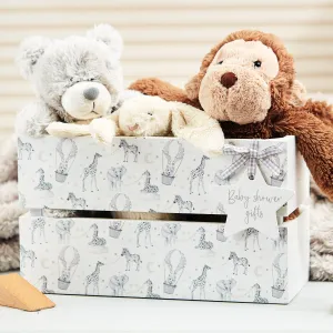 Nursery storage crate for 'Baby Shower' gifts