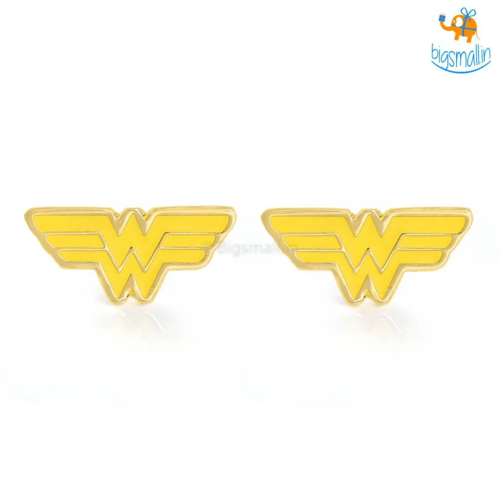 Official Wonder Woman Gold Plated Earrings