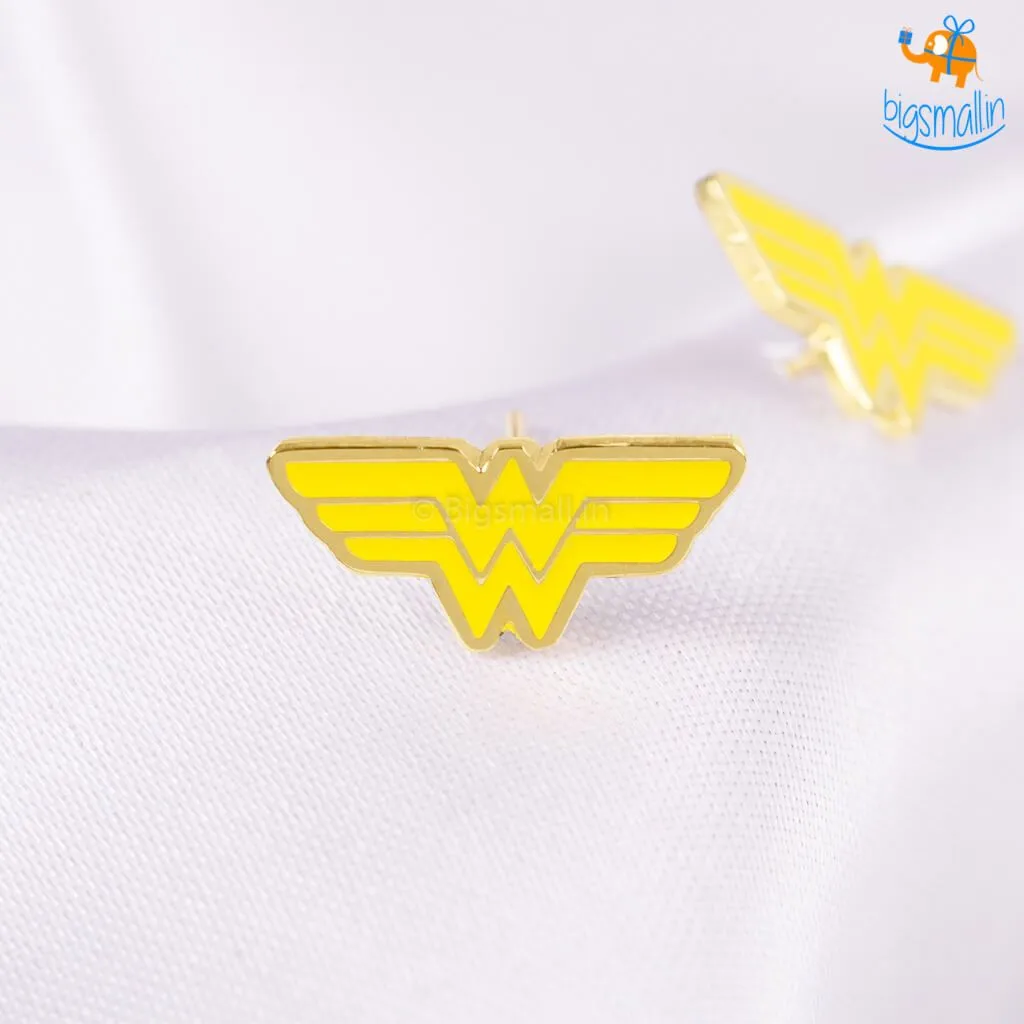 Official Wonder Woman Gold Plated Earrings