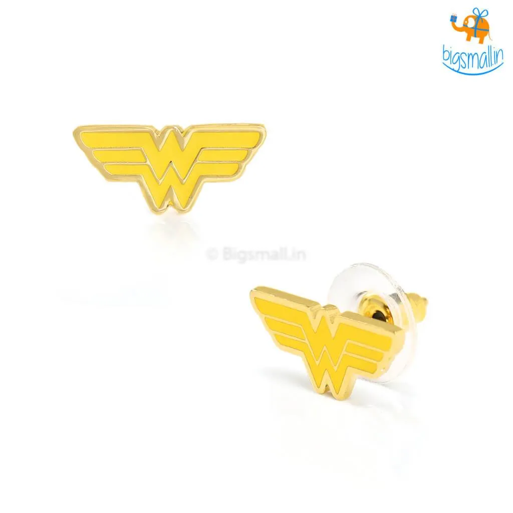 Official Wonder Woman Gold Plated Earrings