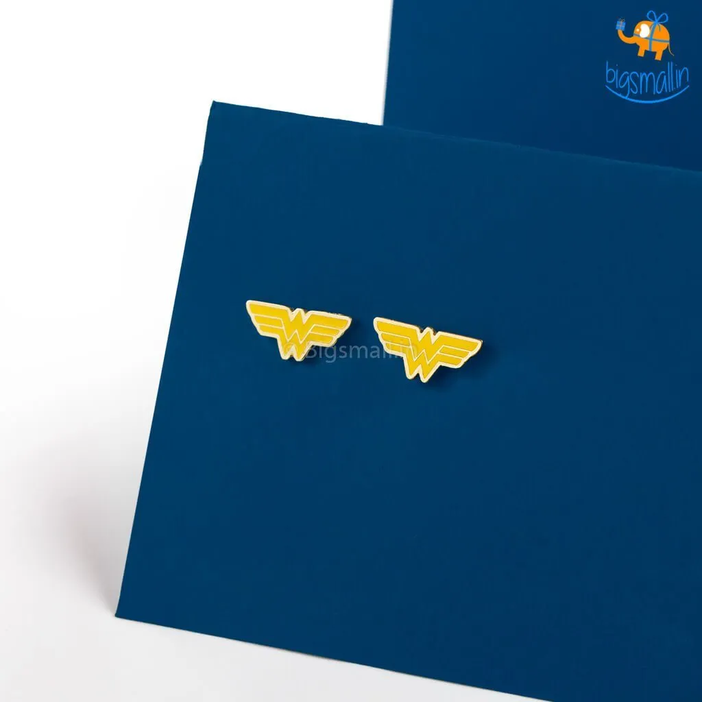 Official Wonder Woman Gold Plated Earrings