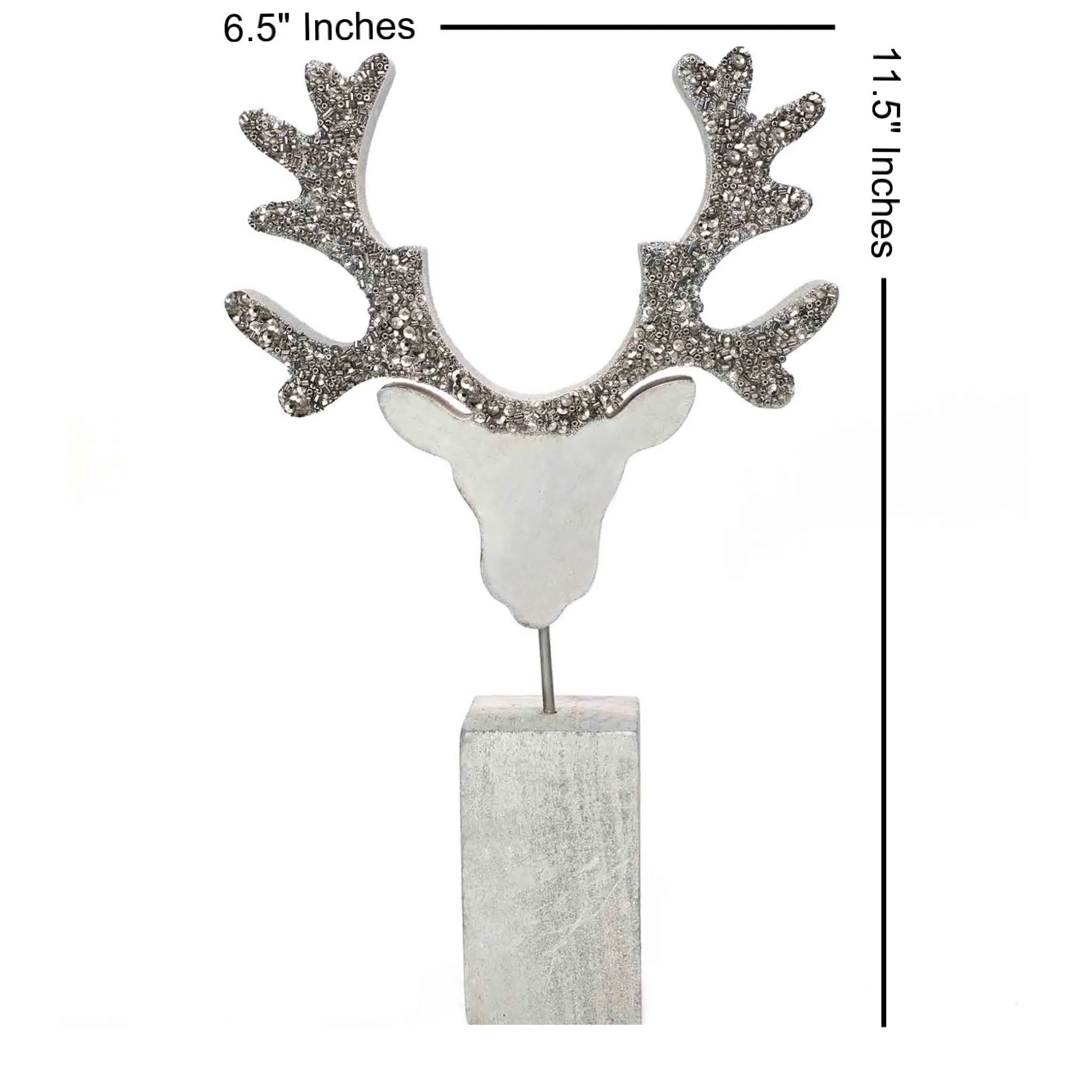 Oh Deer! Beaded Holiday | Winter Table Decor in Silver