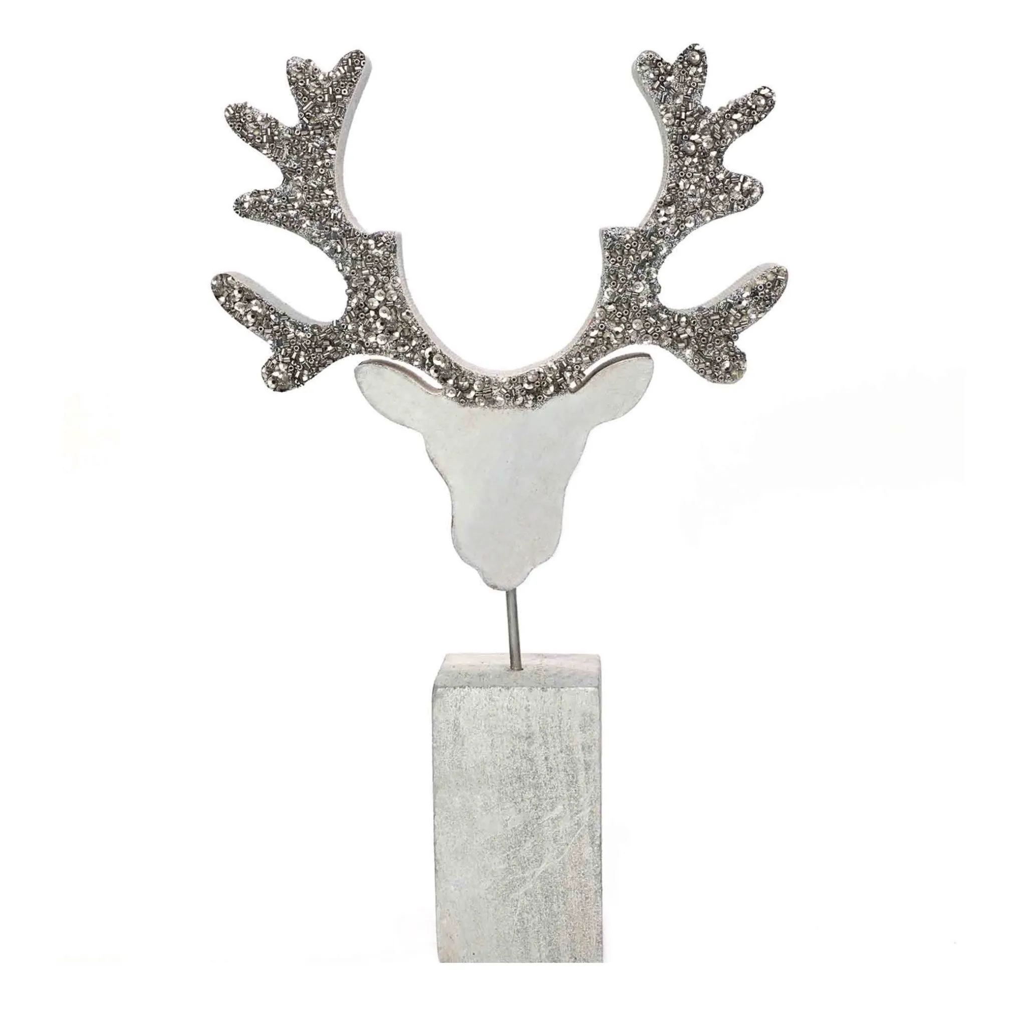 Oh Deer! Beaded Holiday | Winter Table Decor in Silver