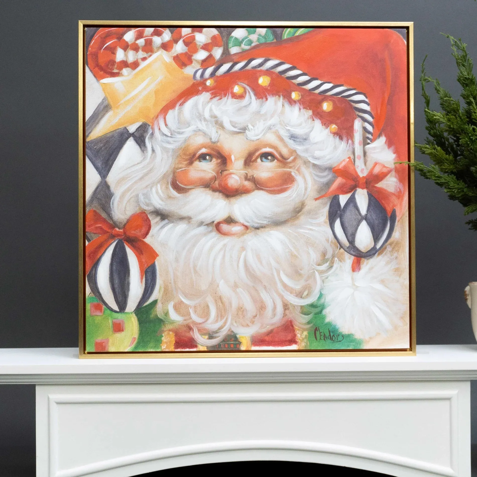 Ornament Santa by Celia Meadors, Large