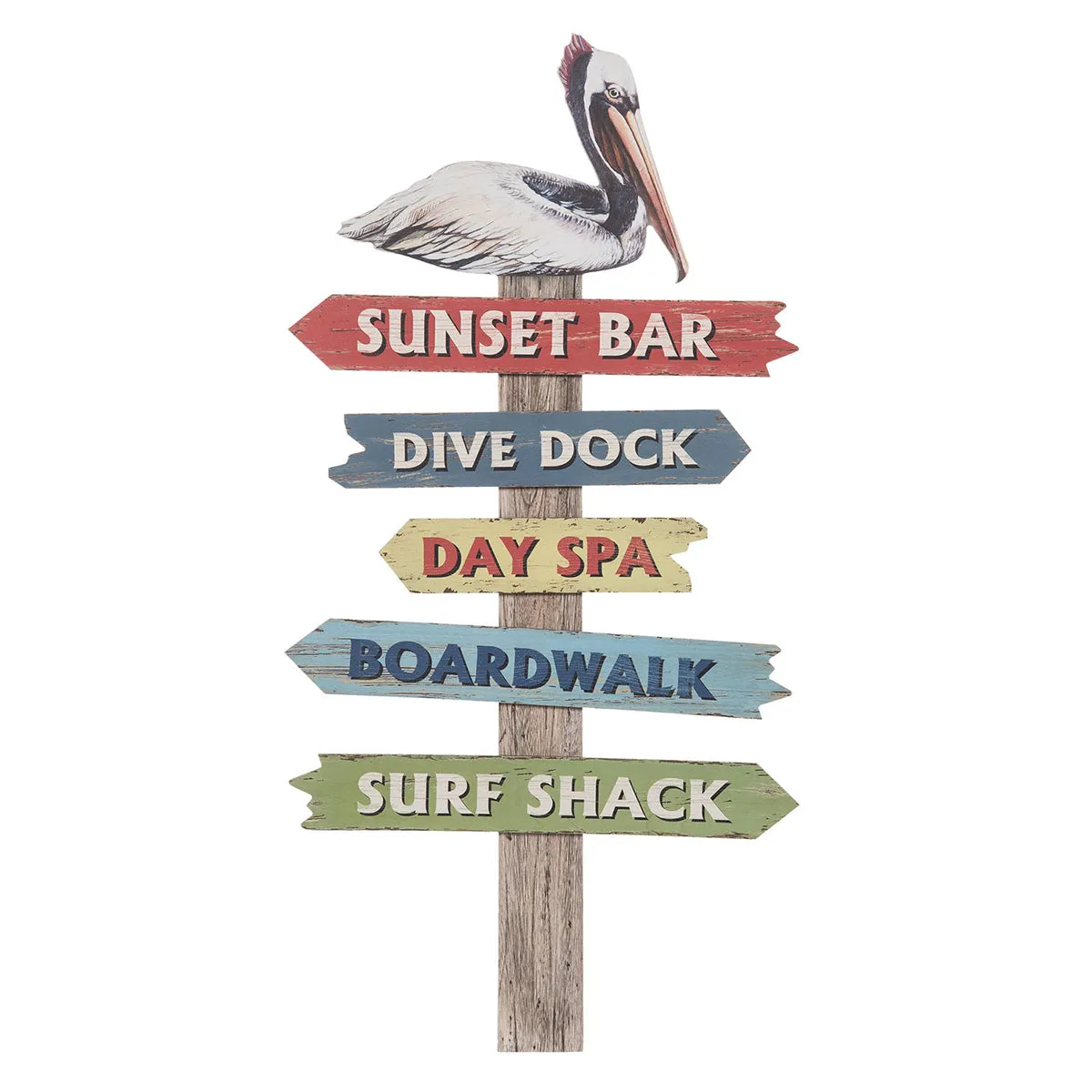 Pelican Boardwalk Post Wall Plaque