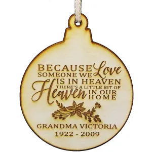 Personalized Memorial Wood Christmas Ornament - Christmas In Heaven - Memorial Gifts - Sympathy Gifts - Loss Of A Loved One - Christmas Gift Holiday Wood Custom Personalized