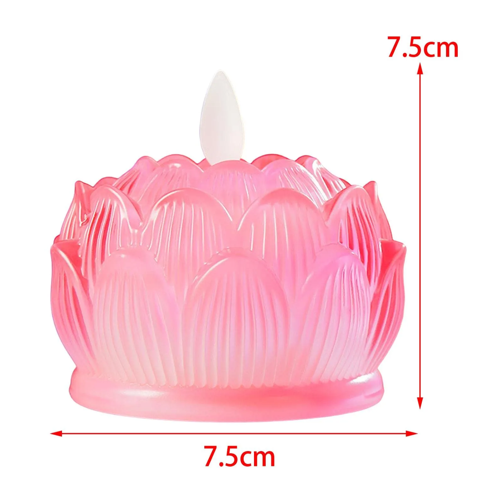 Pinakine® Pink LED Flickering Tea Lights - Lotus Design for Buddhist Worship and Festivals | Elegant Home & Garden Decorative Lighting