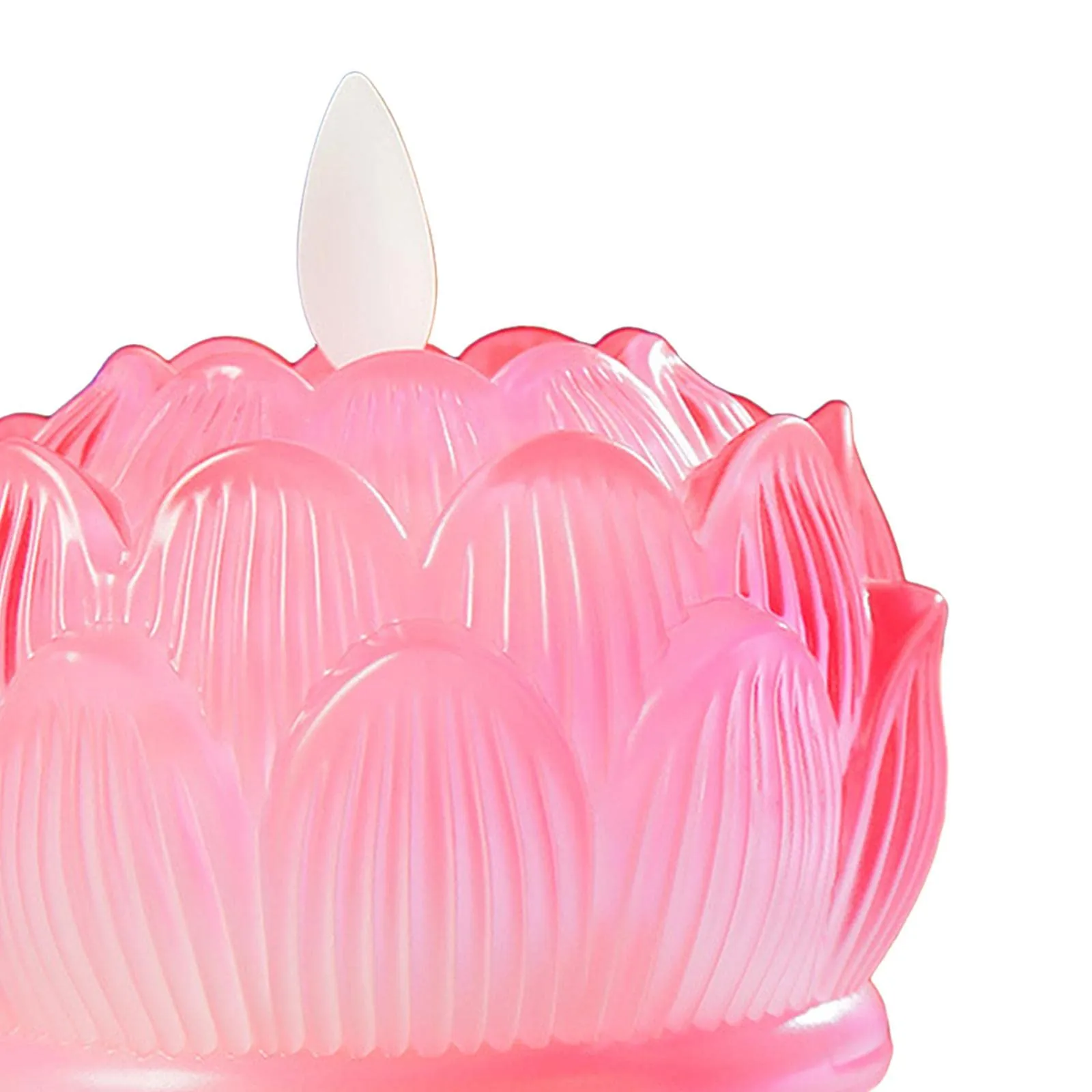 Pinakine® Pink LED Flickering Tea Lights - Lotus Design for Buddhist Worship and Festivals | Elegant Home & Garden Decorative Lighting