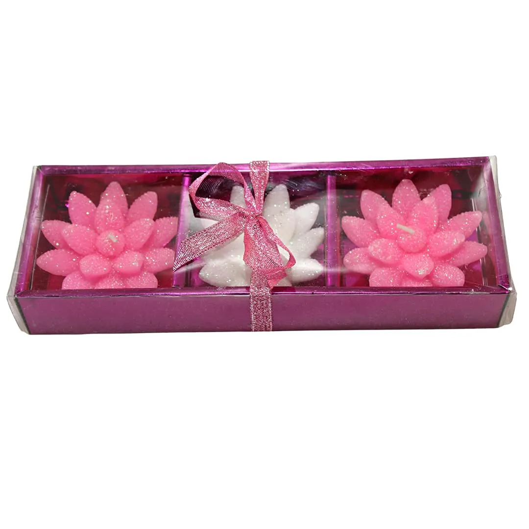 Pujahome Scented Flower Shape Floating Smokeless Tea Light Candles for Living Room Dining Room Home Diwali Decoration Home Decoration Christmas Festivals (Pink, Pack of 6)