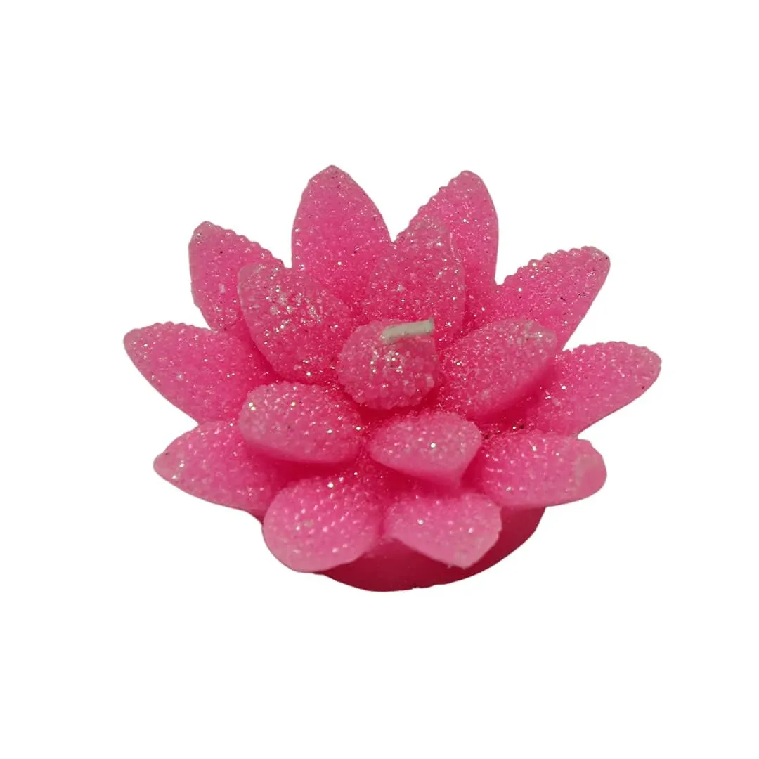 Pujahome Scented Flower Shape Floating Smokeless Tea Light Candles for Living Room Dining Room Home Diwali Decoration Home Decoration Christmas Festivals (Pink, Pack of 6)