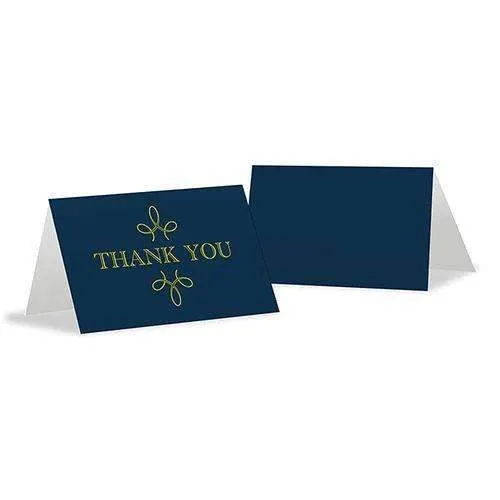 "Enjoy" "Thank you" Blank Tent Card Navy Blue (Pack of 1)