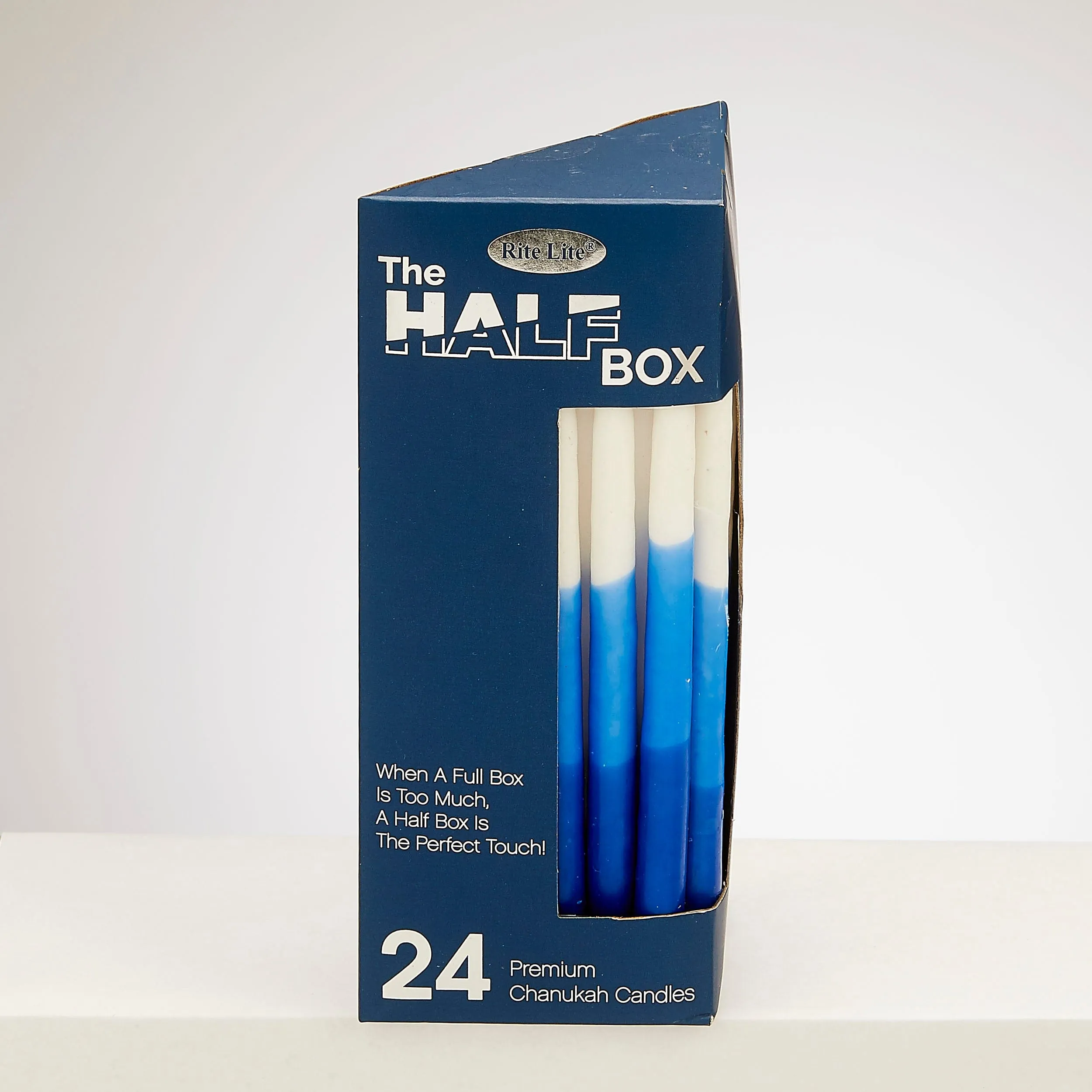 "the Half Box" 24-pack Chanukah Candles,blue/white Tricolor,gftbx