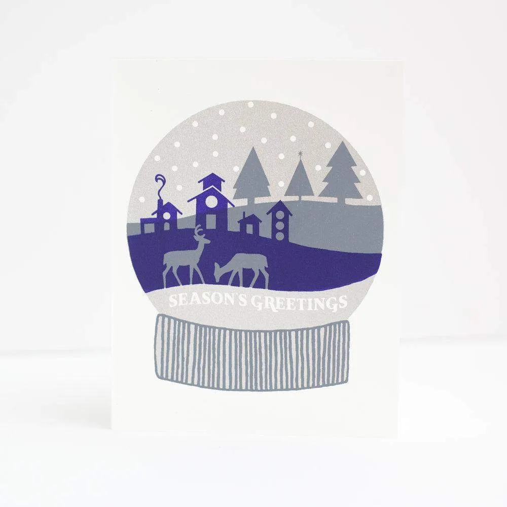 season's greetings snowglobe holiday card