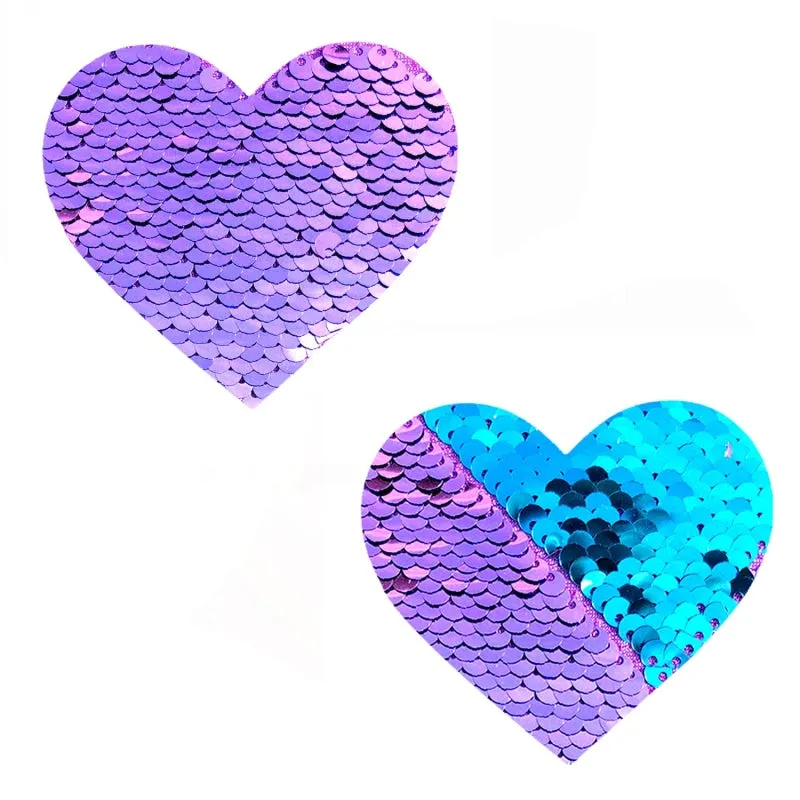 Sequin Jasmine Magic Flip Sequin Purple to Blue I Heart U Nipztix Pasties