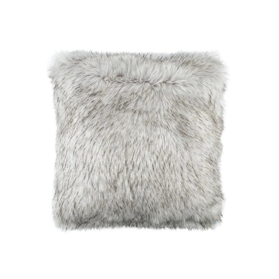 Silver Faux Fur Euro Pillow by Lili Alessandra