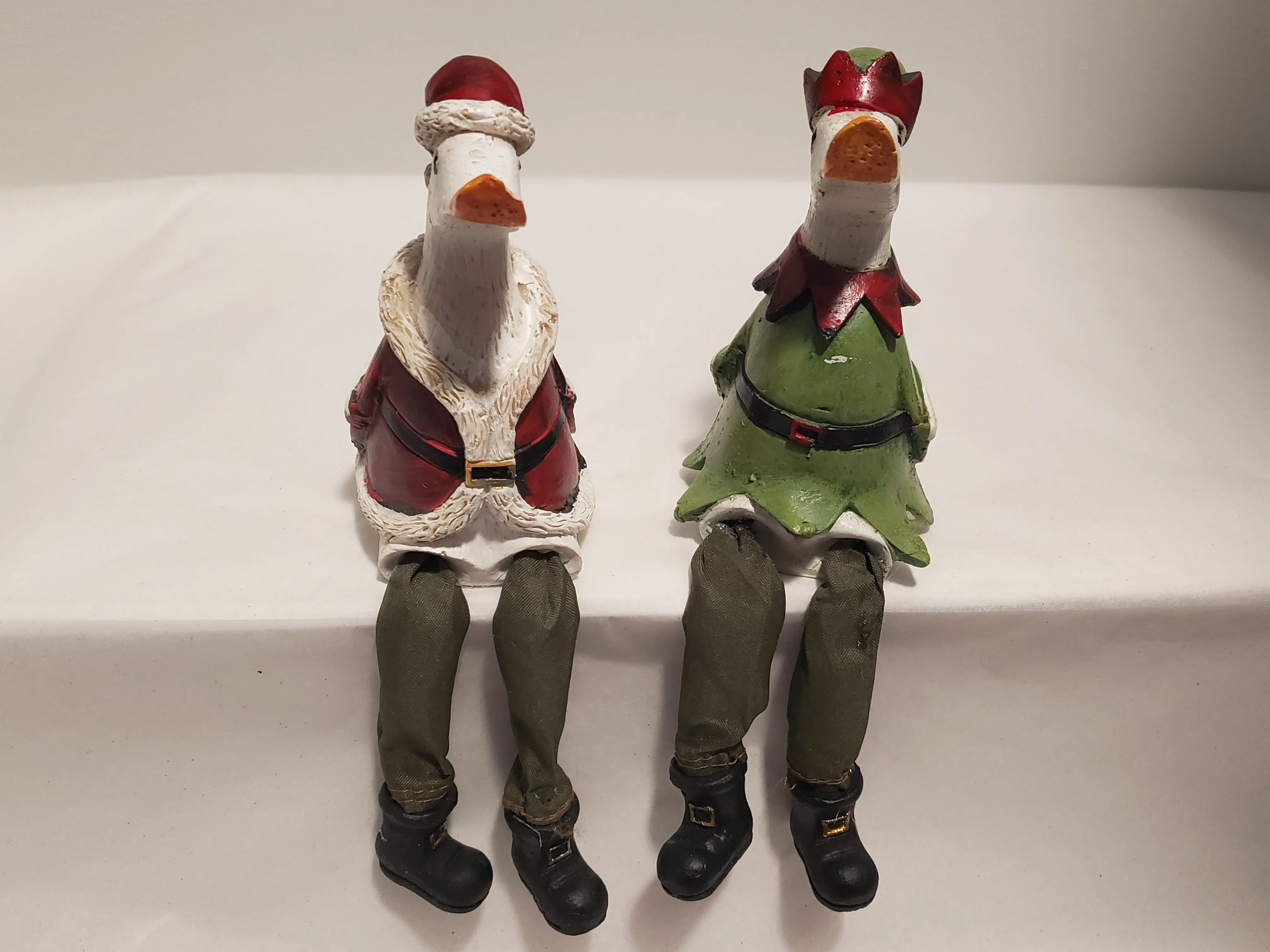 Sitting dangly legs Duck Christmas decorations