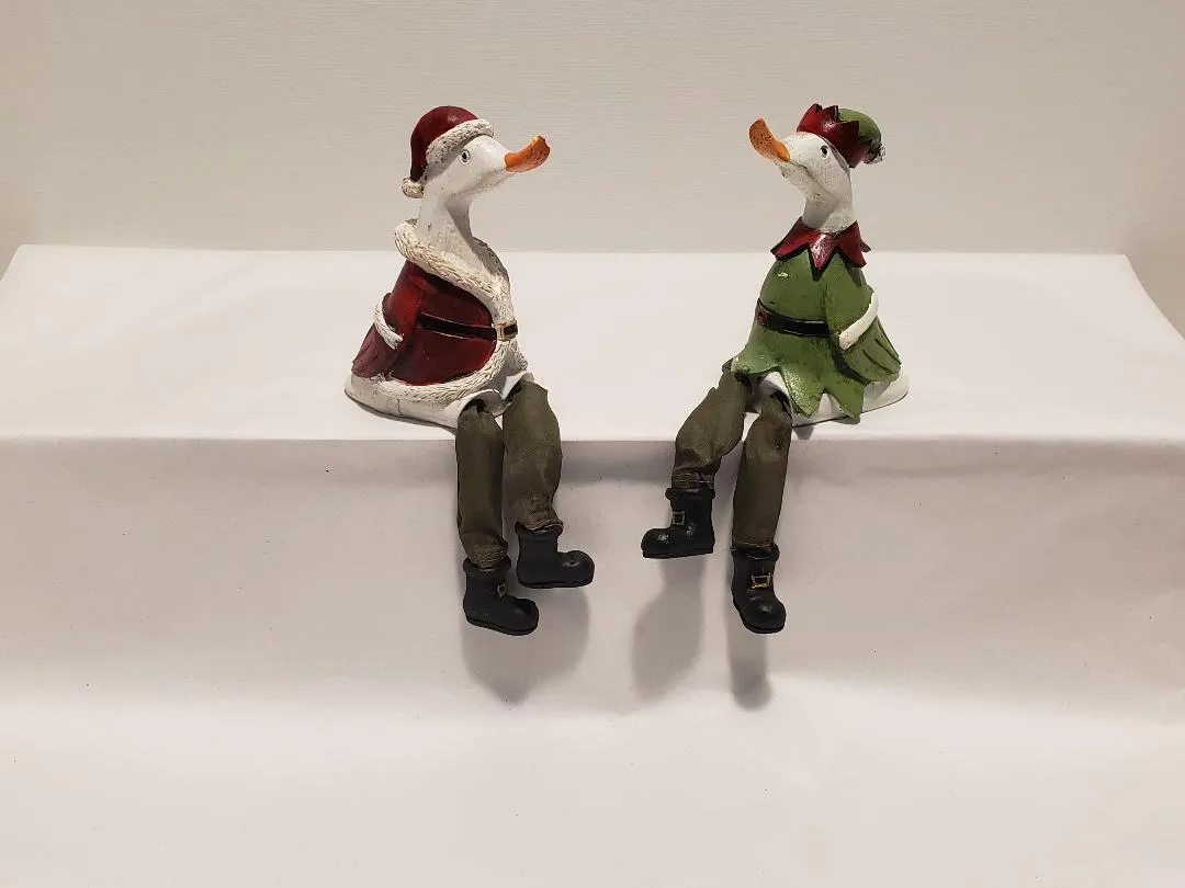 Sitting dangly legs Duck Christmas decorations