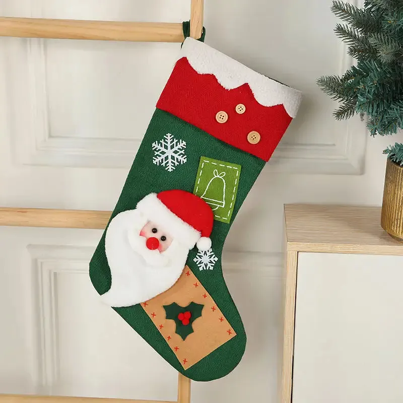 Snowflake Serenade Stocking - Santa