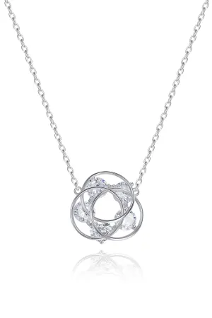 Sterling silver little five crystals necklace