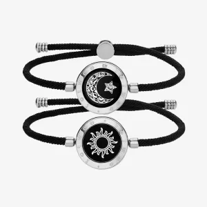 Sun&Moon Touch Bracelets with Milan Rope(Black Black)