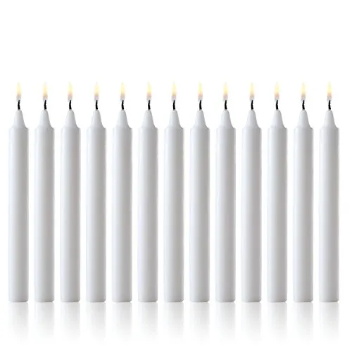 Tapered Candles - 40 Bulk Set of 8” Candle Sticks - 7 Hours Clean, Long-Burning White Candlesticks - Dripless Unscented Candles & Hand-Dipped Tall Candles for Dinners - White Taper Candles by PARNOO