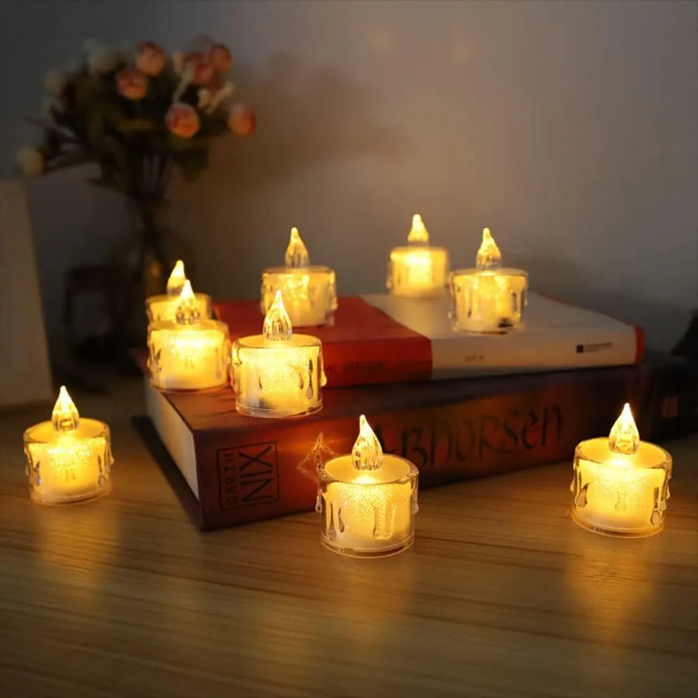 The Decor Affair 24 Pcs Flameless Electric Candles: Ignite The Flames of Imagination with Flickering Tea Lights That Emulate Authentic Candlelight, Ideal for Crafting Exceptional